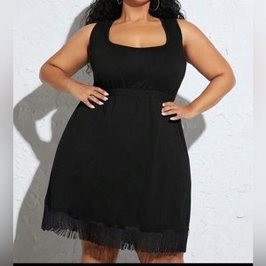 NWT Black fringe dress